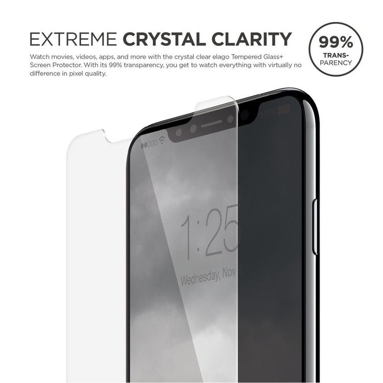 Elago Tempered Glass Screen Protector Compatible for iPhone X (5.8")