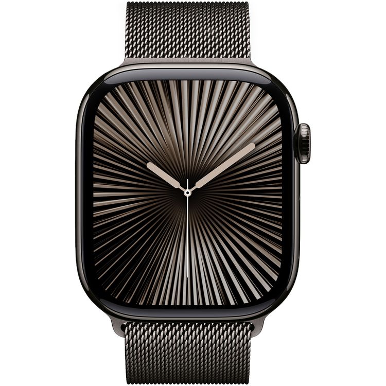 Apple Watch Series 10 GPS + Cellular 46mm Slate Titanium Case with Slate Milanese Loop, Up to 18 Hours Battery Life, Bluetooth 5.3, Always‑On Retina LTPO3 Display - Slate Titanium