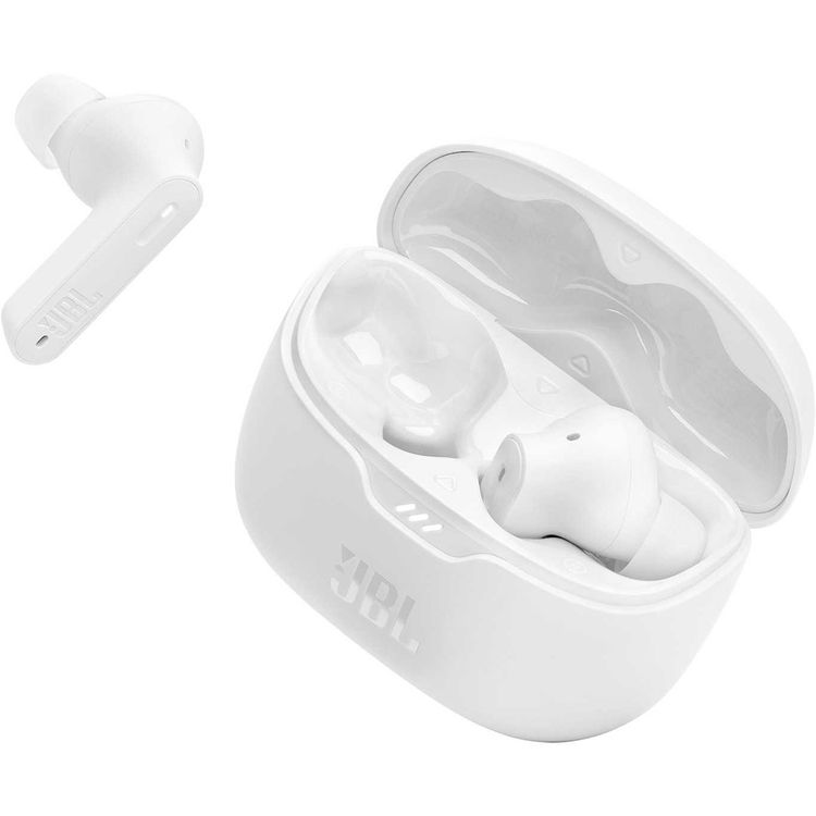 JBL Tune Beam True Wireless Earbuds In-Ear with Mic, Water & Dust Resistant, Bluetooth 5.3, Ambient Aware & Talk Thru, Multi-Point Connection, Active Noise Cancelling, Touch Control, Fast Charge - White