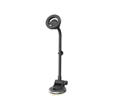 Porodo Vindex Magnetic Car Mount with Extended Flexible Pole, One-Hand Operation, Adjustable Viewing Angle, 360° Rotating Base , One-Click Secure Lock, N52 Magnet Type - Black