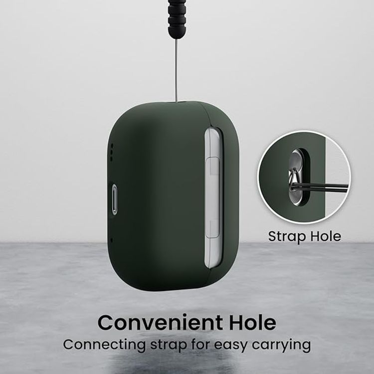 Ahastyle Premium Silicone Protective Case Compatible for AirPods Pro - Shock & Impact Drop Protection Cover - Scratch Resistance -  Dustproof Case - Midnight Green