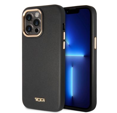 Tumi Women Smooth Leather Hard Case iPhone 14 Pro - Black