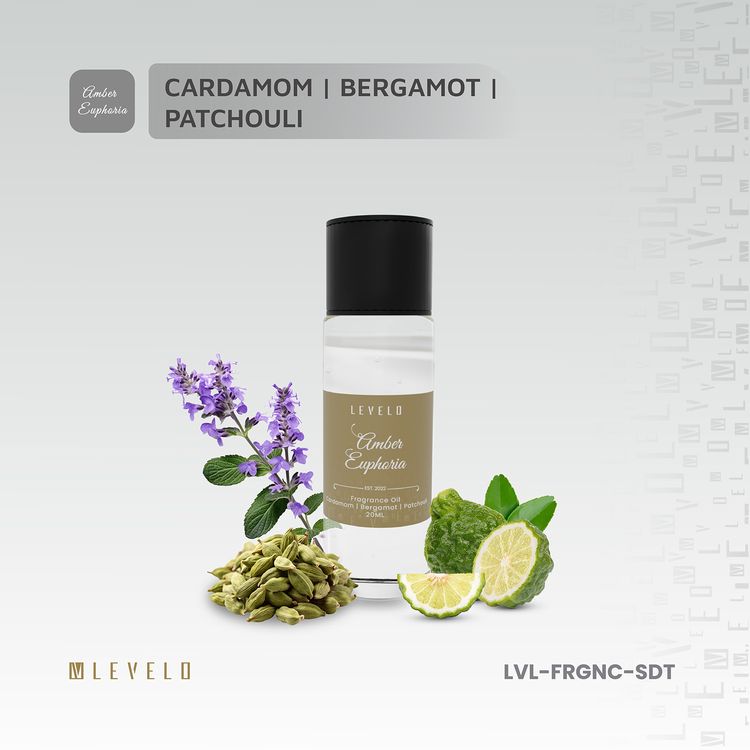 Levelo 3-in-1 20mL Fragrance Set, Parisian Dusky Orchid of Eden & Amber Euphoria Scents - Clear