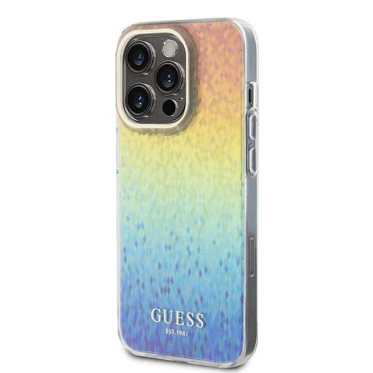 Guess IML Case with Faceted Mirror Disco Pattern - Iridescent - iPhone 15 Pro
