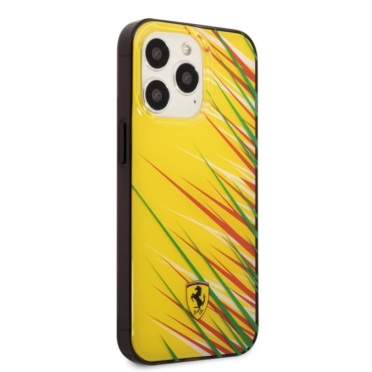 FERRARI HC PC/TPU Double Layer Grass  Hard Case, Drop protection, Compatible with iPhone 13 Pro Max,  - Yellow