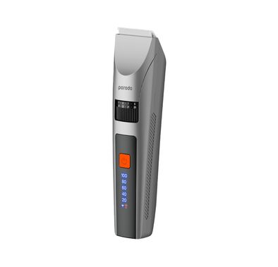 Porodo Lifestyle Cordless Hair Clipper with All-in-One Grooming Kit, 1200mAh Battery Capacity, Stainless Steel & Ceramic Blades Material, 90 Minutes Working Time, 120 Minutes Charging Time, Digital Display - Gray