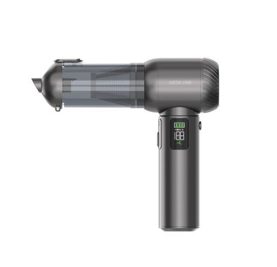 Green Lion Multi-Force Vacuum, Air Blower & Air Duster with Multiple Nozzles, LED Flash Light, 3 Speed Levels, Type-C Charging, Digital Display, Metal Hepa Filter - Gray