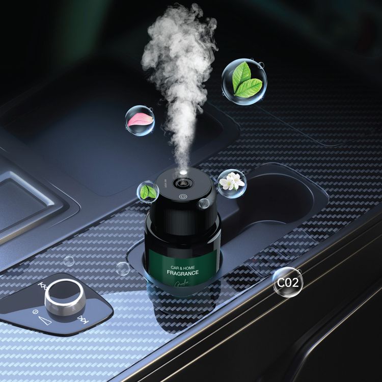 Green Lion Fragrance Air Diffuser with 160mL Oil Capacity, 3 Spray Modes, Up to 5 Hours Working Time, 20m² Coverage Area, 1.5W Power, 300mAh Battery, Glass & PC Material, USB-C Charging Port - Black