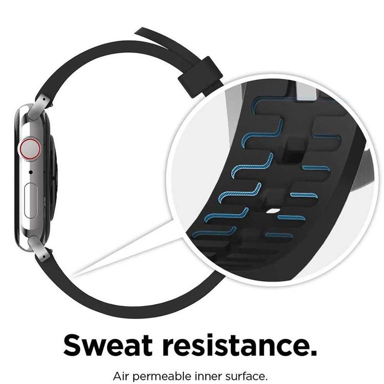 Elago Premium Fluoro Rubber Strap, Fit & Comfortable Replacement Wrist Band, Adjustable Straps Compatible for Apple Watch 40mm - Black