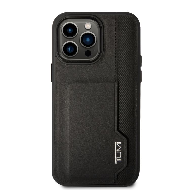 Tumi HC Leather Case With Vertical Card Slot iPhone 14 Pro Max - Black