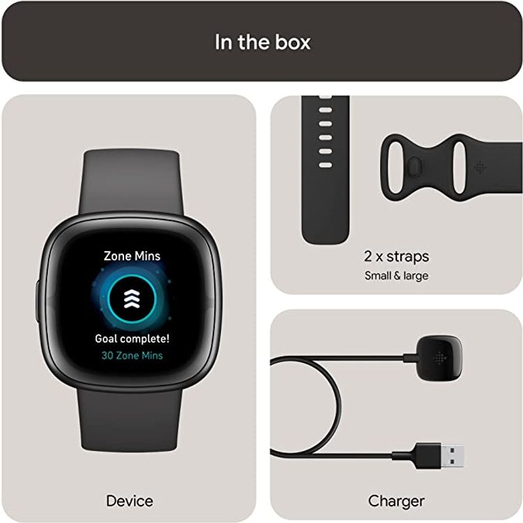 Fitbit Sense2 Fitness Wristband Heart Rate Tracker - Shadow Grey/Graphite Aluminum