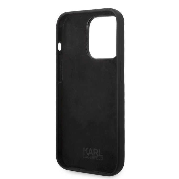 Karl Lagerfeld Silicon Hard Case with Ikonik NFT Logo for iPhone 15 Pro - Black