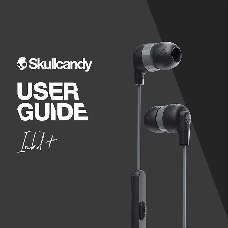 Skullcandy Ink'd+ In-Ear Earbuds with Microphone - Black / Gray