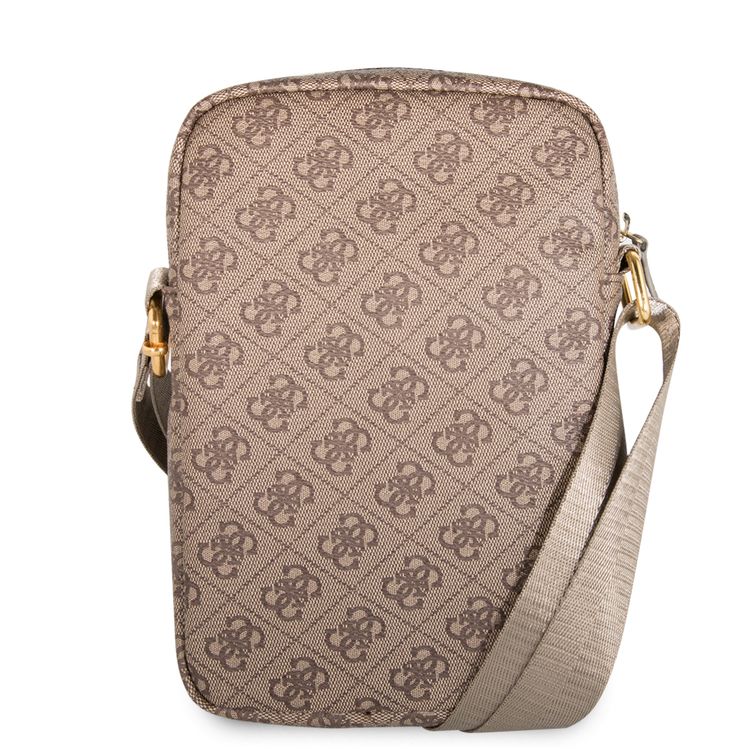 حقيبة جانبية من غيس ( GUTB8G4GFBR) حقيبة كمبيوتر لوحي 4G PU بشعار معدني كبير 8 "- بني