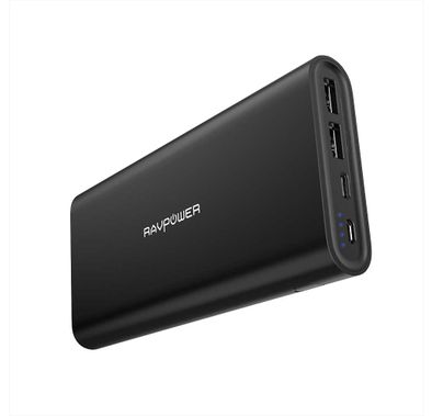 RAVPower Ace Series Portable Charger Power Bank 26800mAh with Dual Input & LED Battery Level Indicator - Type-C Compatibility - iSmart Double-Quick Recharge Powerbank - Black