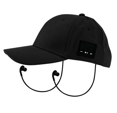 Porodo Sport Cap Wireless Audio Bluetooth Hat with Stereo Speakers & Microphone, Up to 10 Hours Play Time, IPX3 Sweat-Resistance Level, 10m Transmission Distance, Soft Breathable Fabric, One-Touch Button Control, Wearable Audio Technology - Black