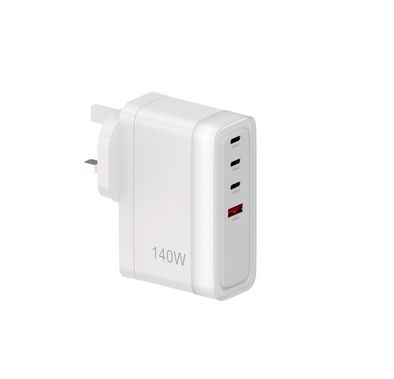 Powerology 4-Port Fast Charging Adapter with 140W PD USB-...