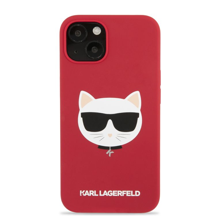CG MOBILE Karl Lagerfeld Liquid Silicone Case Choupette Head Compatible for iPhone 13 (6.1") Easy Access to All Ports, Anti-Scratch, Shock Absorption