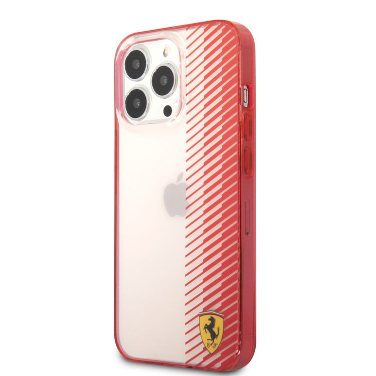 CG MOBILE Ferrari Transparent Hard Case Gradient Print Logo Compatible for iPhone 13 Pro (6.1") Scratches Resistant, Easy Access to All Ports