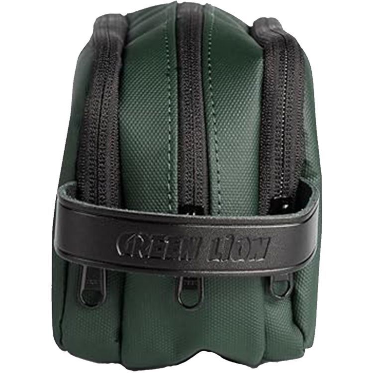 Green Lion Elegant Pouch with 600D Polyester & Leather Trim Material, Multifunctional Storage, Head Hang for Easy Carrying, Waterproof - Green 