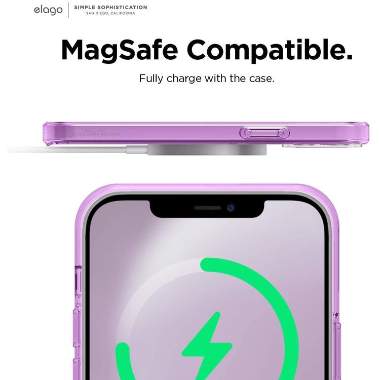 Elago Hybrid Case Compatible for iPhone 12/12 Pro (6.1"), Shock Absorbing Case Suitable Wireless Charging, Screen & Camera Protection - Lavender
