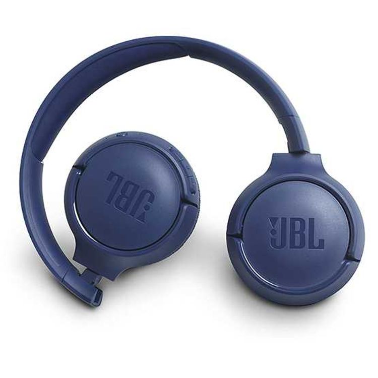 JBL T500 Wireless Bluetooth On-Ear Headphones with Mic, Pure Bass Sound, Hands-free Calls, 16-hours Battery Life, Lightweight & Foldable Design - Blue