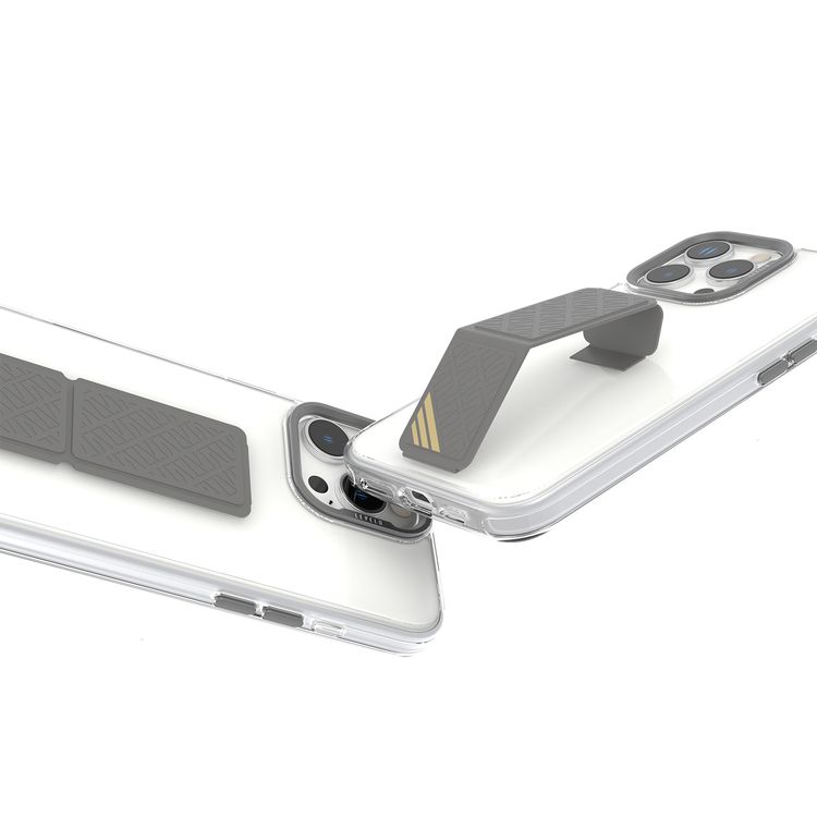 Levelo Morphix Clara Case for iPhone 16 Pro Max, Hybrid Material, Impact-Resistant Corners, Built-in Leather Grip, Metal Camera Ring - Gray