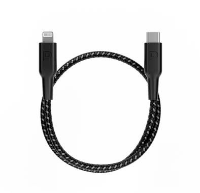كابل Powerology USB-C إلى Lightning مضفر بطول 30 سم/0.98 ...