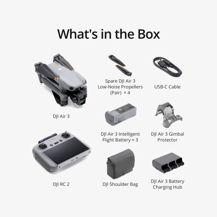 Fly More Combo DJI Air 3 With DJI RC 2 Remote Controller