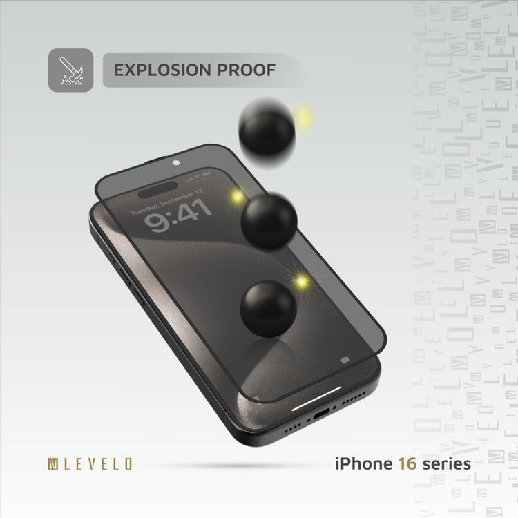 Levelo واقي شاشة خصوصية مطبوع ثلاثي الأبعاد 2.5D مع حافة سيليكون لهاتف iPhone 16 Pro Max، مقاوم لبصمات الأصابع، يمنع الفقاعات الهوائية، مقاوم للصدمات، تصميم مقاوم للانفجارات، مضاد للخدوش، طبقة طلاء أوليوفوبك - أسود