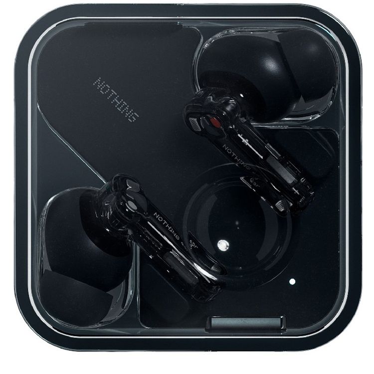 Nothing Ear True Wireless Earbuds, Active Noise Cancellation, Dual Connection, Up to 10 Hours Battery Life, Pinch Controls - Black