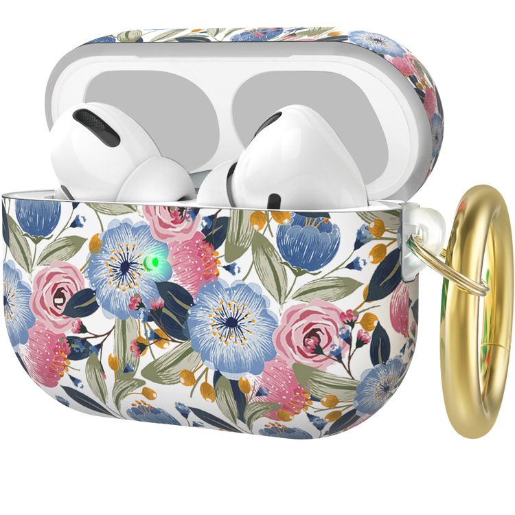 AhaStyle Premium TPU Rugged Hard Shell Design Case with Anti-Lost Ring Compatible for AirPods Pro, Scratch Resistant, Shock Absorption, Drop Protection, & Dustproof Protective Hard Shell Cover Suitable with Wireless Charging -