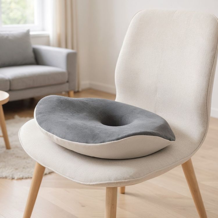 Green Lion Ergoflex Comfort Seat Cushion with Removable & Washable Cover, Non-Slip Texture, Up to 150kg Load Capacity, Contoured Shape, 100% Memory Foam Sponge &100% Polyester Fabric Material - Gray