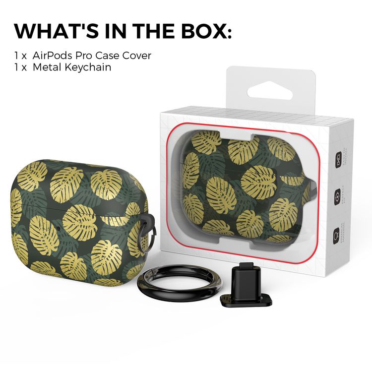 AhaStyle Premium TPU IMD Patterns Case with Anti-Lost Ring Compatible for AirPods Pro, Scratch Resistant, Shock Absorption, Drop Protection, & Dustproof Protective Hard Shell