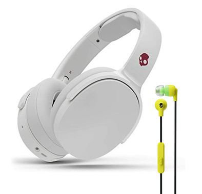 Skullcandy Venue ANC Wireless Over-Ear Headphones - Vice Gray/Crimson & INKD+ Electric Yellow