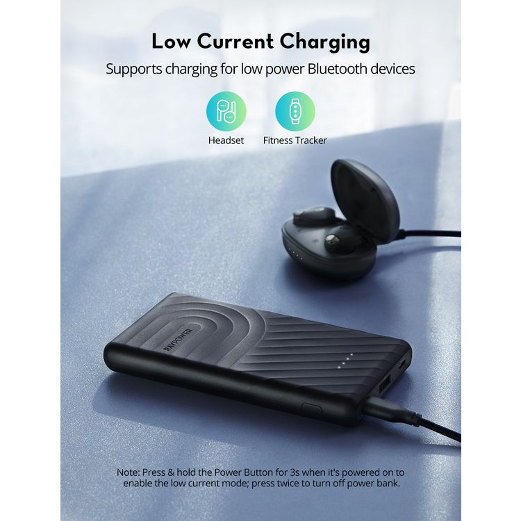 RAVPower 2-Port PD Pioneer Power Bank 10000mAh 18W USB-A QC, USB-C Port POwer Delivery 18W, iSmart Fast Charging Technology, Pocket Size Portable