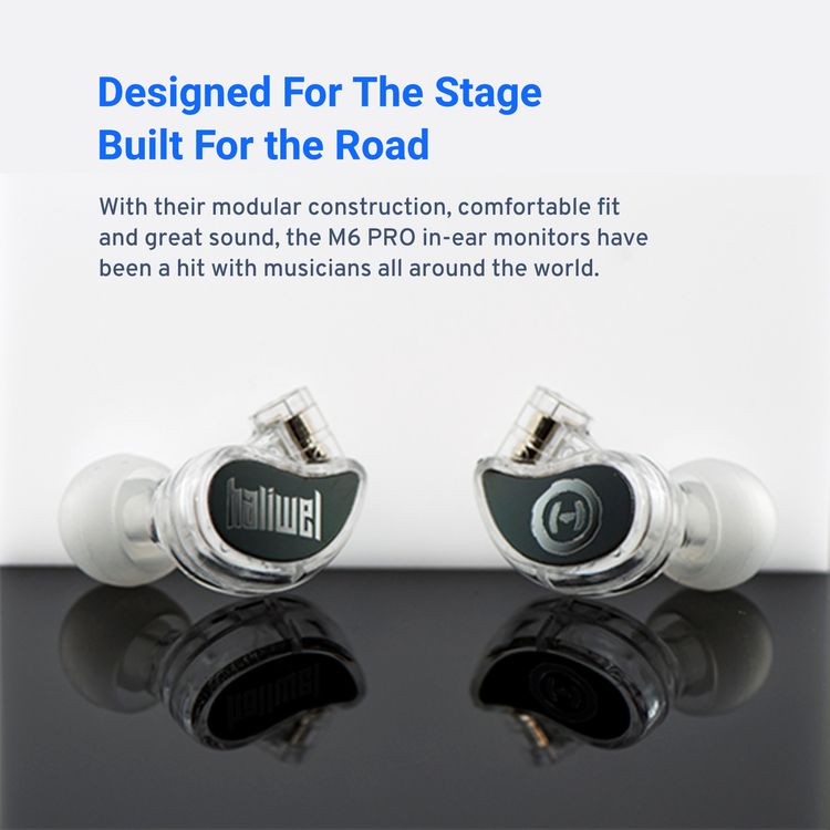 MEE Audio M6 Pro 2nd Generation In-Ear Monitors Headphones Wired + Wireless Combo Pack: Includes Stereo audio Cable and Bluetooth audio Adapter (Clear)