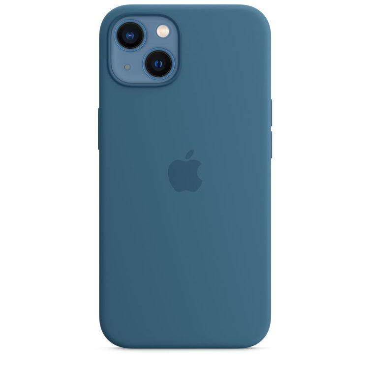 Apple Silicone Case with MagSafe Compatible for iPhone 13 (6.1") – Blue Jay