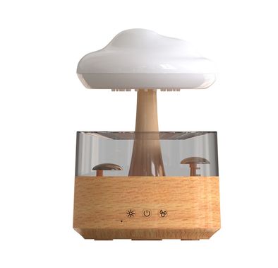 موزع روائح المطر من Green Lion، 3 أوضاع لسقوط الأمطار، أضواء أجواء ملونة، إيقاف تلقائي، محاكاة قطرة المطر، حماية التوقيت، مضاد للانسكاب، سعة 300 مل - خشب