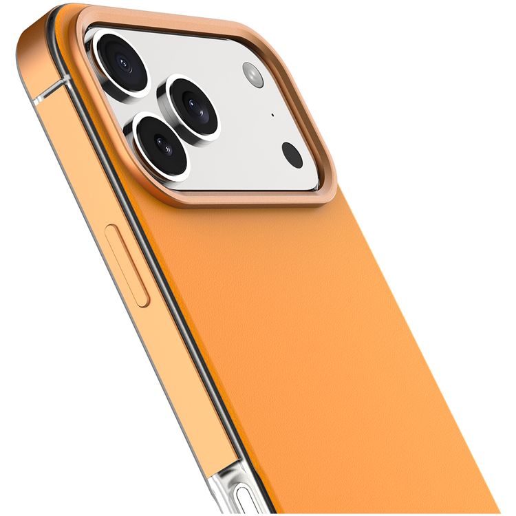 Levelo Mia MagSafe Hybrid Case for iPhone 17 Pro Max, N52 Strong Magnets, Matte Silicone Texture Material, Frosted Clear Design, 1.5m Drop Tested, Aluminum Alloy Frame for Camera & Edges, Non-Slip Texture, Comfortable Grip, Shock-Resistant Bumper - Sunrise Orange