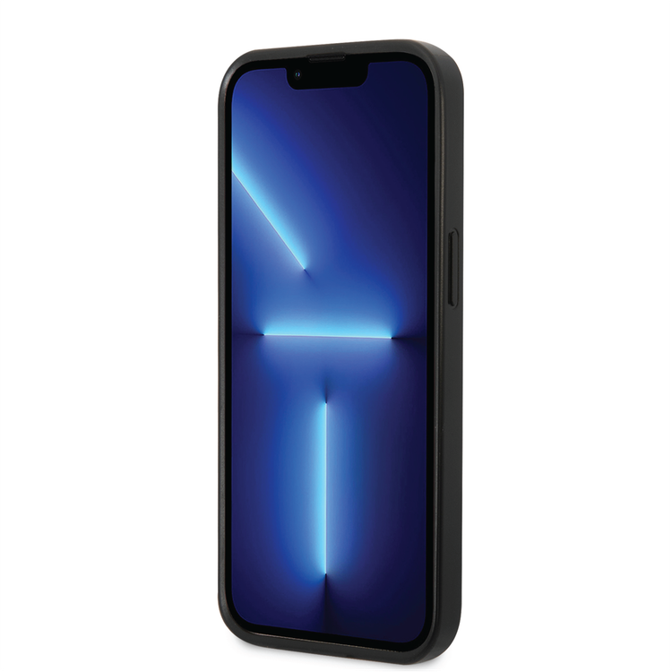 USPA PU Leather Case with Stitched Lines Double Line & Horse Logo iPhone 14 Pro Compatibility - Navy