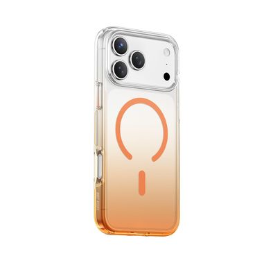 Green Lion Gradient Magsafe Case for iPhone 17 Pro, Powerful Magnetic Lock, Antioxidant Layer, Scratch Resistant, Anti-Yellowing, Drop Protection, Air Cushion, Non-Slip Grip - Orange 