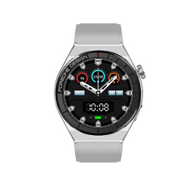 Porodo Zebro Smart Watch Black Dial + Black Silicon Strap & Metal Strap, Water Resistant, Health Monitoring, Activity Tracker - Silver