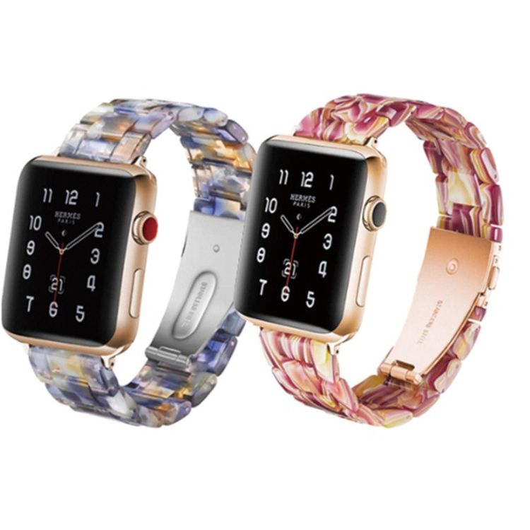 Devia Elegant Resin Watch Band 38/40mm, Fashionable Style, Easy installation, Comfortable High-Tech Surface Finish, Water Resistant, High Quality Stainless Steel, Durable - Red