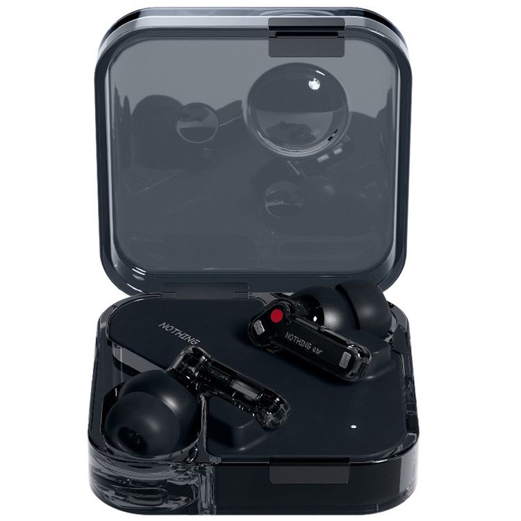 Nothing Ear True Wireless Earbuds, Active Noise Cancellation, Dual Connection, Up to 10 Hours Battery Life, Pinch Controls - Black