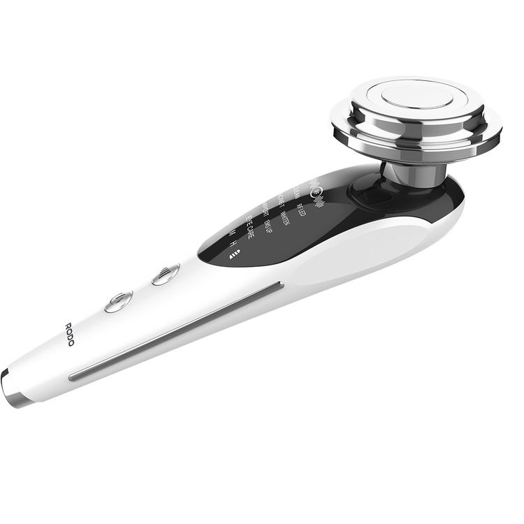 Porodo 7-in-1 LED Microcurrent Facial Massager with 3 Intensity Levels, Up to 70 Minutes Working Time, 10000RPM Vibration Frequency, USB-C Charging Port, Red, Blue, Orange & Color-Mix LED Light Colors, 3W Rated Power - White