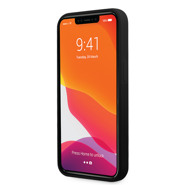 Lacoste Hard Case Liquid Silicone / Microfiber Glossy Printing Logo Compatible with iPhone 14 Pro - Black