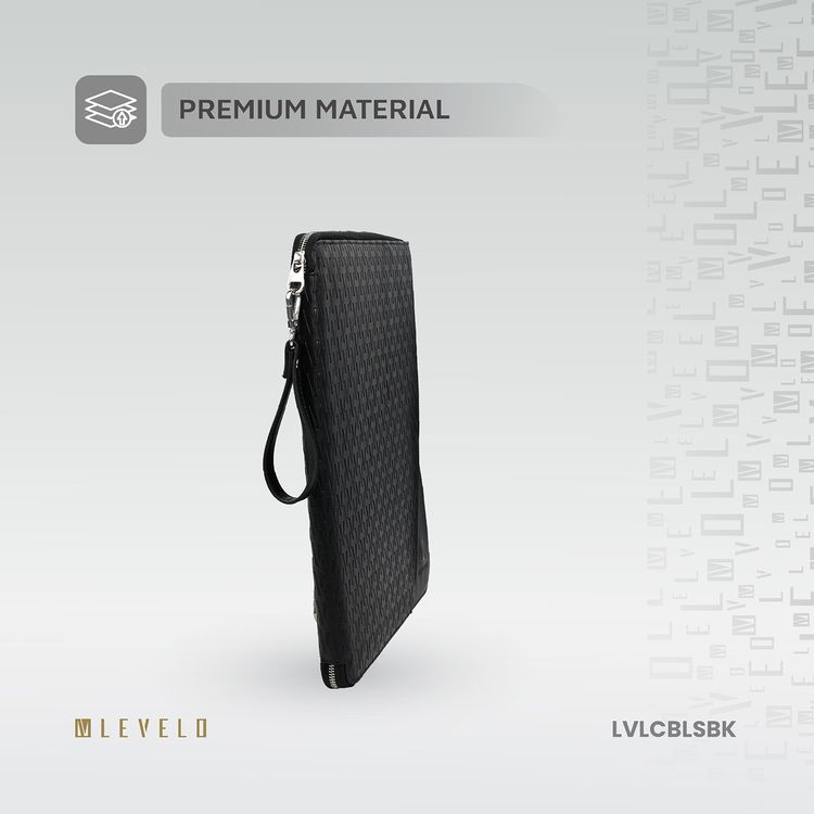 حقیبة كمبيوتر محمول من Levelo Cristallo Booktype، مريحة للحمل، مصنوعة من مادة ممتازة، تصميم خفيف الوزن - اسود