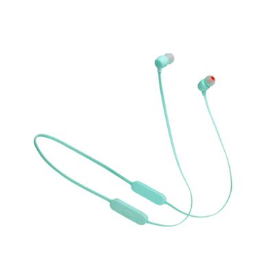 سماعات JBL T125 اللاسلكية داخل الأذن، وقت تشغيل يصل إلى 16 ساعة، إصدار البلوتوث 5، اتصال متعدد النقاط، إدارة الكابلات المغناطيسية، دعم المساعد الصوتي - أزرق مخضر