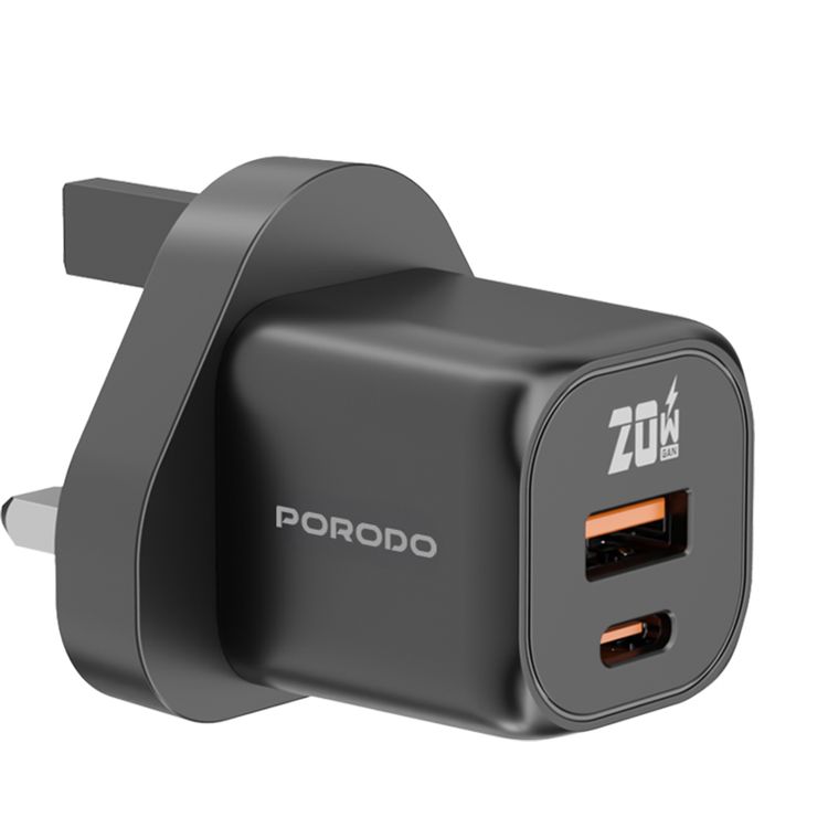 بورودو 6 أساسيات في 1 مجموعة نهائية بشاحن مزدوج المنافذ GaN، حامل مغناطيسي MagSafe، بنوك طاقة بسعة 10000mAh و20000mAh، كابل شحن بطول 1.2 متر، حقيبة سفر متضمنة - أسود